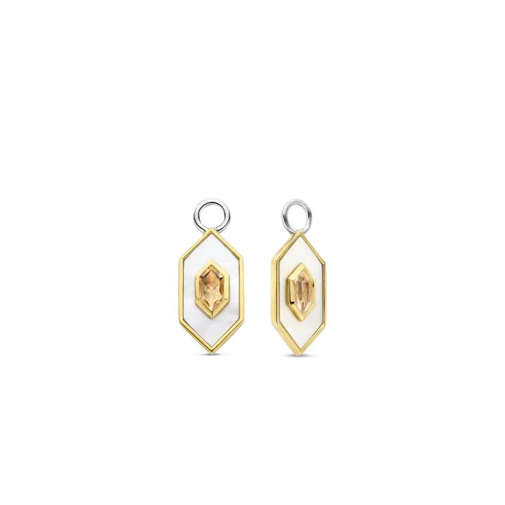 TI SENTO Milano | Ciondoli per cerchietti in argento 925 placcato oro giallo con madreperla