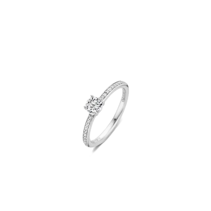 TI SENTO Milano | Anello solitario in argento 925 con zirconi