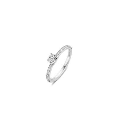 TI SENTO Milano | Anello solitario in argento 925 con zirconi