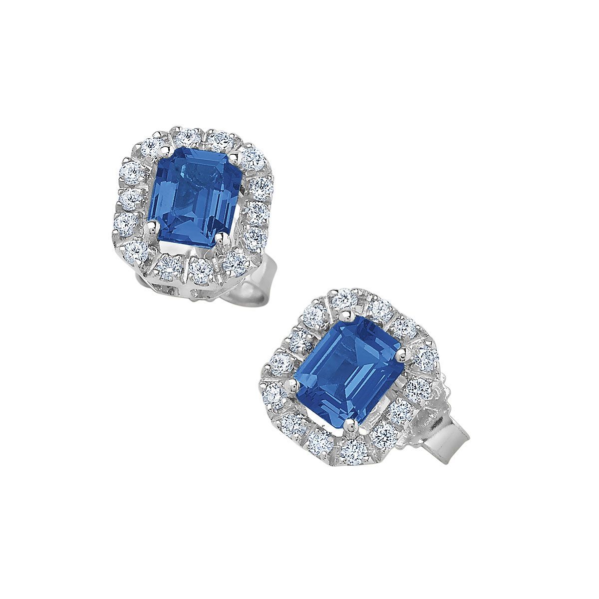 Bibigì Orecchini in oro bianco 18 kt con zaffiri e diamanti taglio brillante Bibigì Orecchini in oro bianco 18 kt con zaffiri e diamanti taglio brillante