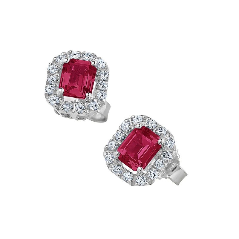 Bibigì Orecchini in oro bianco 18 kt con rubini e diamanti taglio brillante Bibigì Orecchini in oro bianco 18 kt con rubini e diamanti taglio brillante