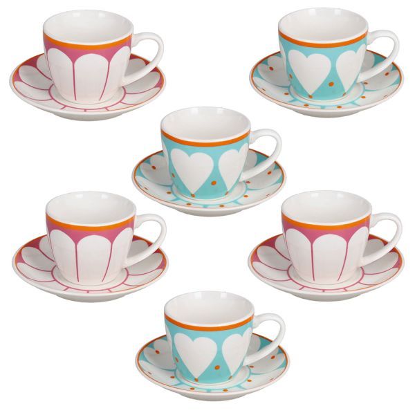 Andrea Fontebasso 1760 by Tognana Tazzine Caffè con piattino set 6 pezzi New Milk & Coffee Madame