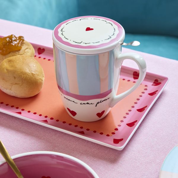 Andrea Fontebasso 1760 by Tognana Piatto Rettangolare Dessert Cuori 32x17 cm