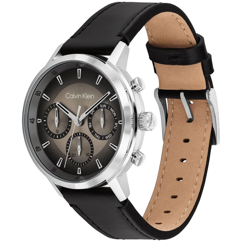 Calvin Klein orologio uomo Guage pelle nero 25200496