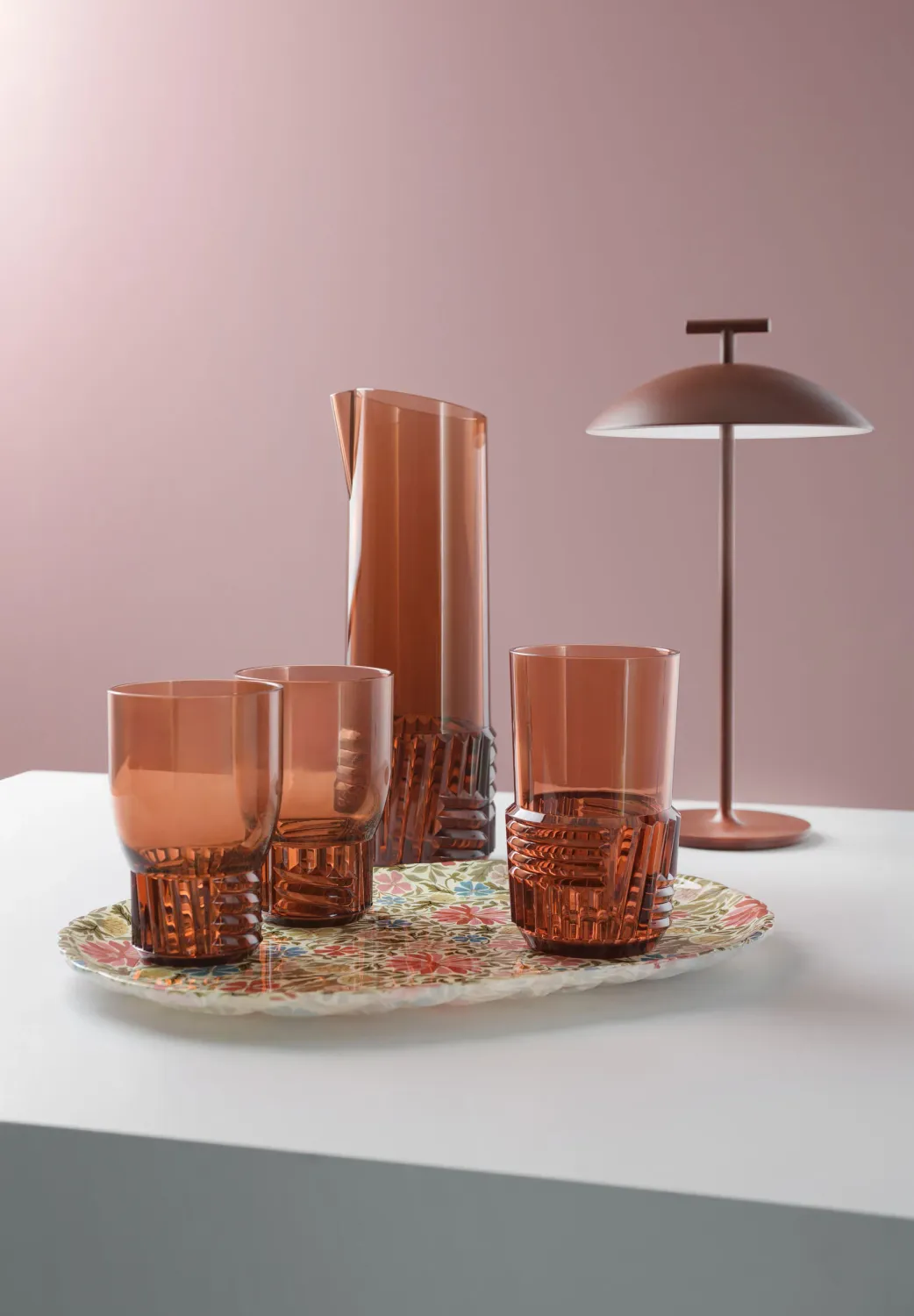 Kartell Vassoio Jellies  Liberty Moon Flower Lichen Rosa