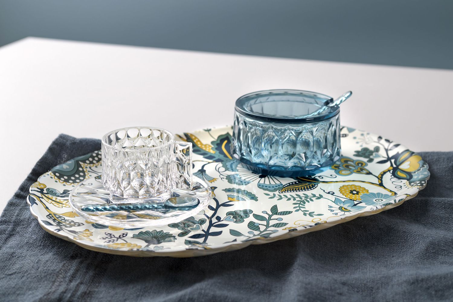 Kartell Vassoio Jellies Liberty Mabelle Cream Azzurro