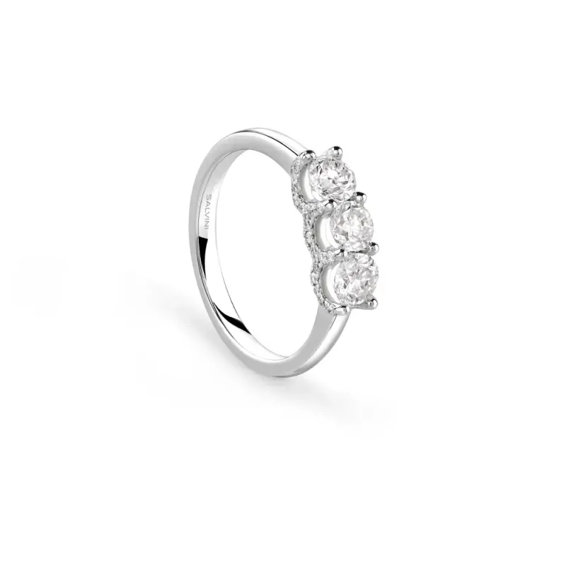 Salvini Damiani Linea ETEREA - Anello Trilogy in oro bianco con diamanti ct. 0.94 Salvini Damiani Linea ETEREA - Anello Trilogy in oro bianco con diamanti ct. 0.94