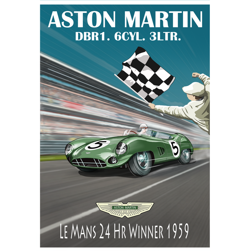 Aston Martin DBR1 Car Poster