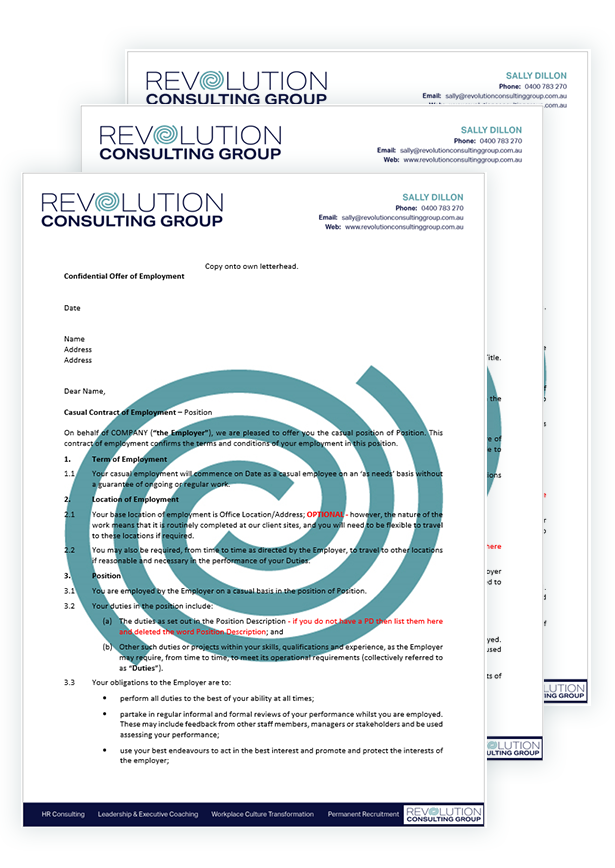 Employment Contract Essentials Pack - Award or Registered Agreement