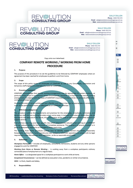 Work From Home & Remote Working Compliance Pack