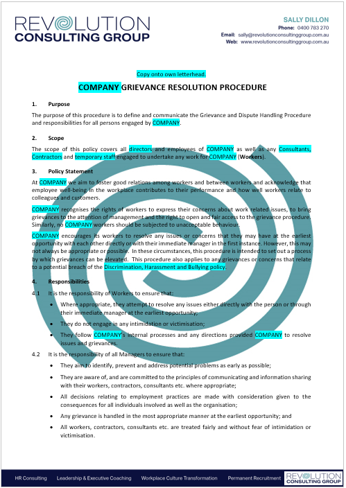 Grievance Resolution Procedure