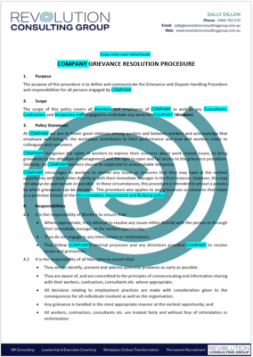 Grievance Resolution Procedure