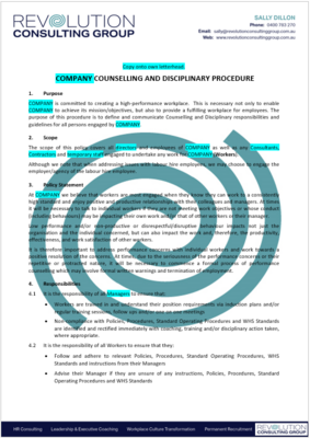 Counselling and Disciplinary Procedure