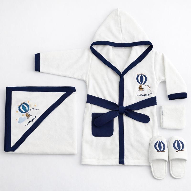 Blue Baby Bathrobe Set