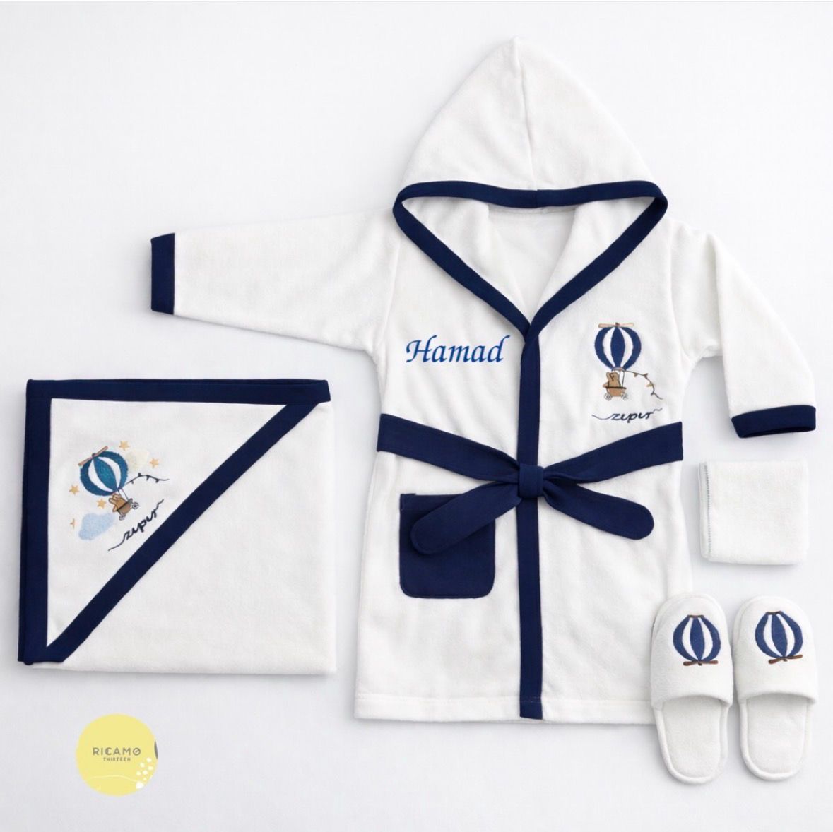 Blue Baby Bathrobe Set