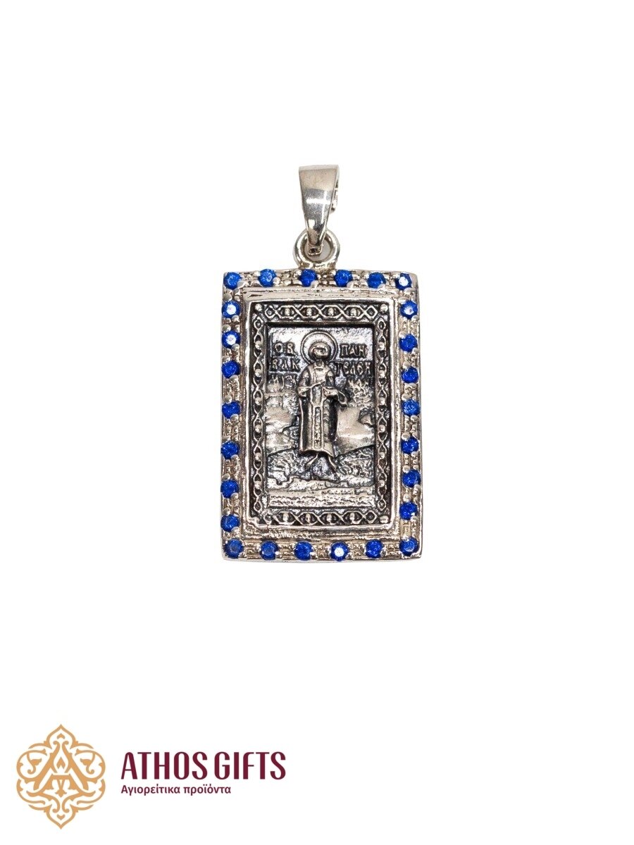 Saint Pantaleon and Mother of God double-sided pendant