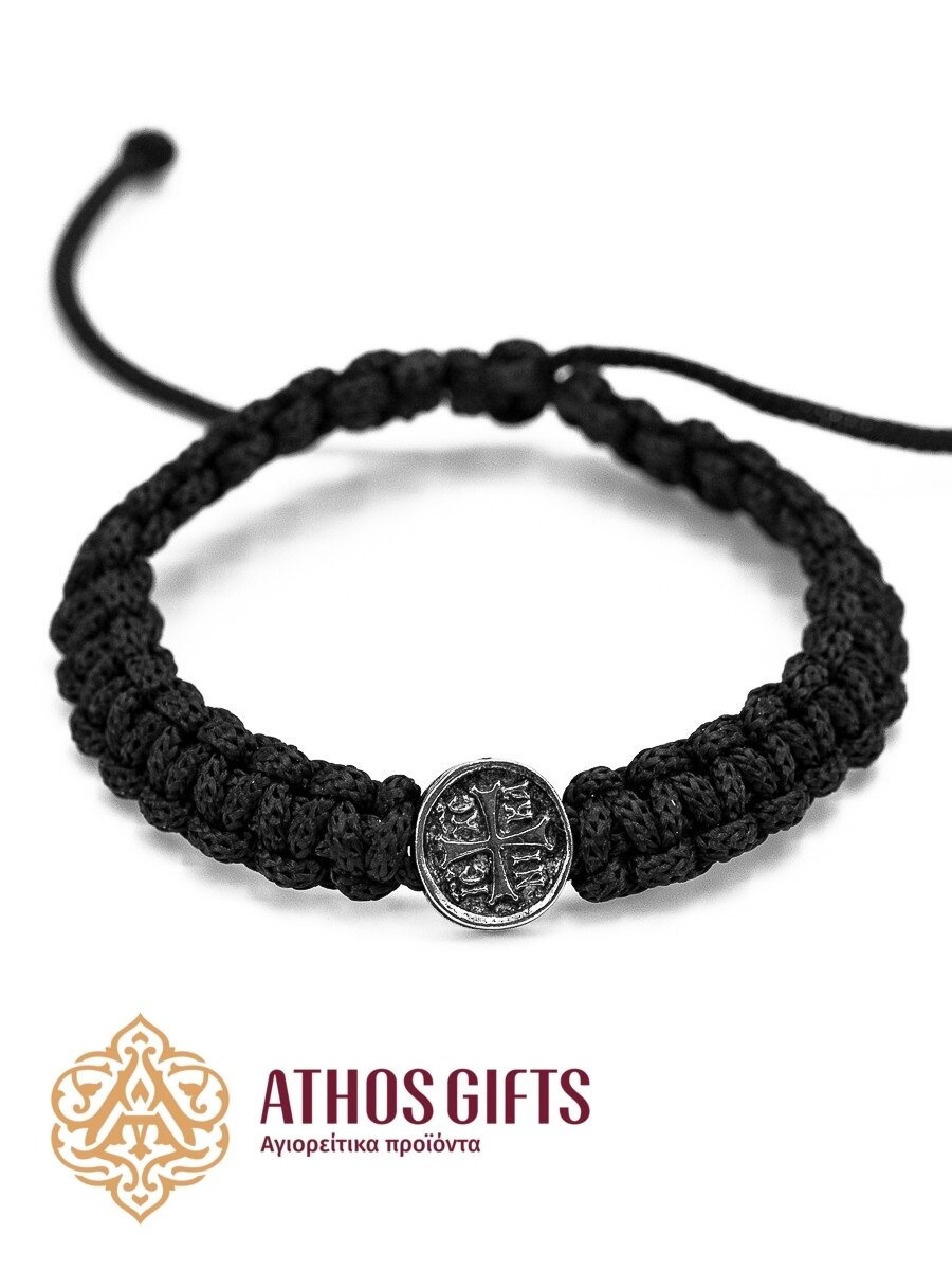 Braided bracelet with metal icon