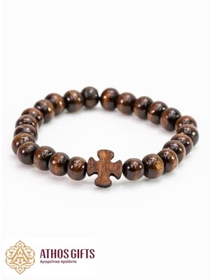 Handmade wooden bracelet with cross
