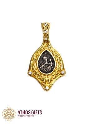 Mother of God Joy and Comfort silver pendant