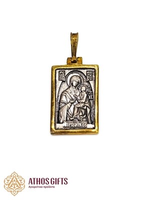 Mother of God Gorgoepikoos silver pendant