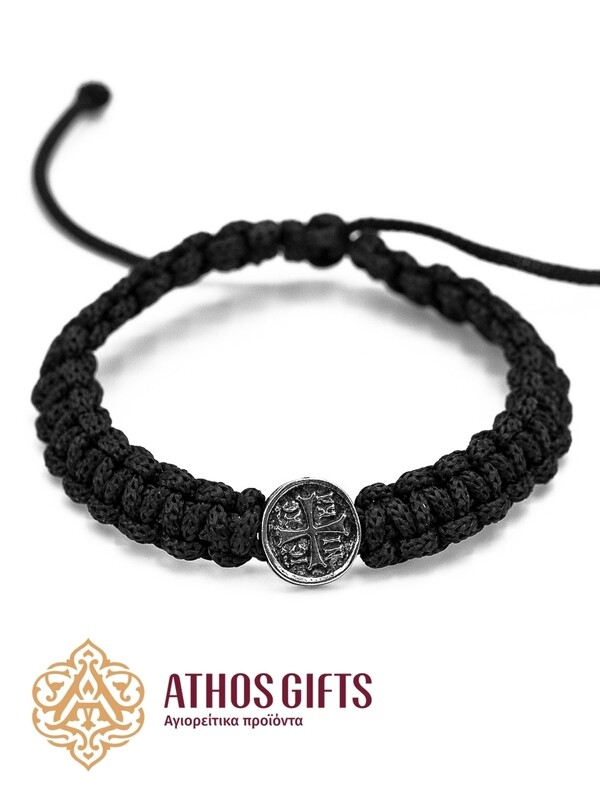 Braided bracelet with metal icon