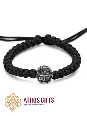 Braided bracelet with metal icon