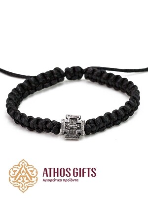 Braided bracelet with metal cross