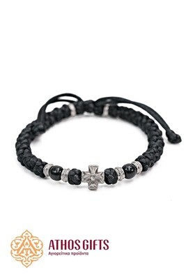 Braided bracelet with metal cross