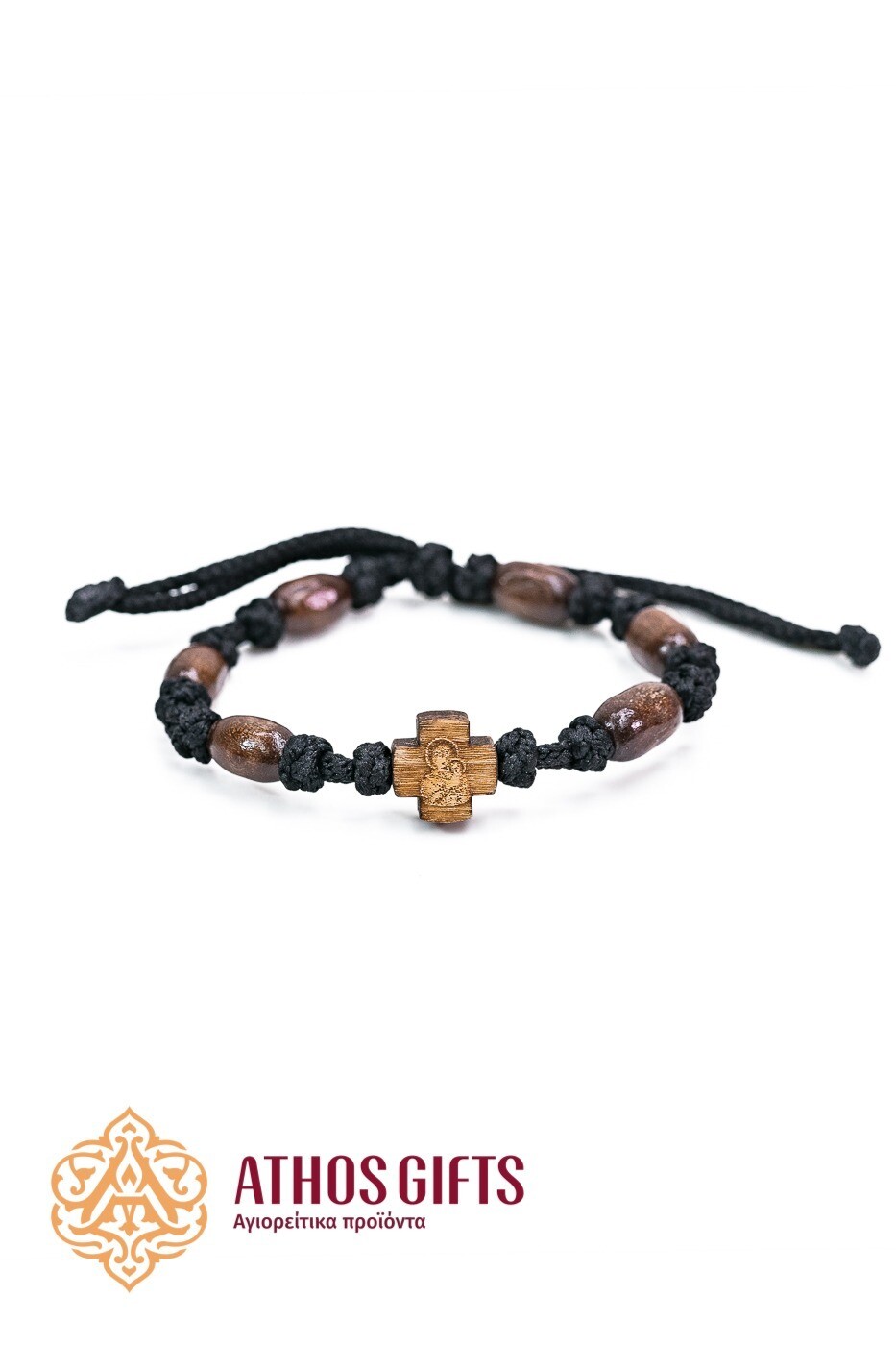 Braided bracelet with wooden cross