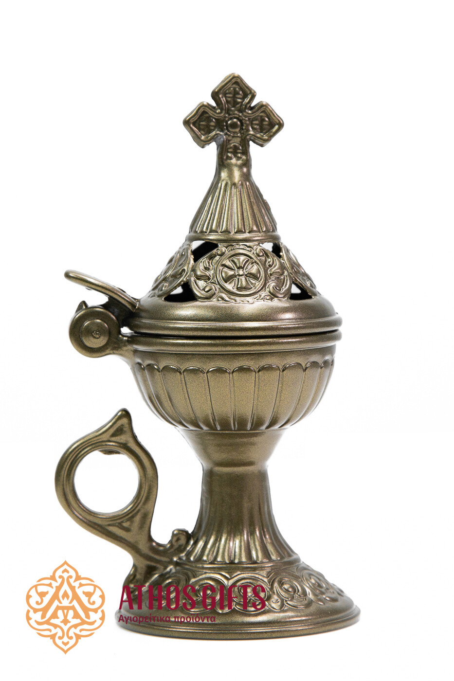 Metal Home Censer with a lid, Color: Brass