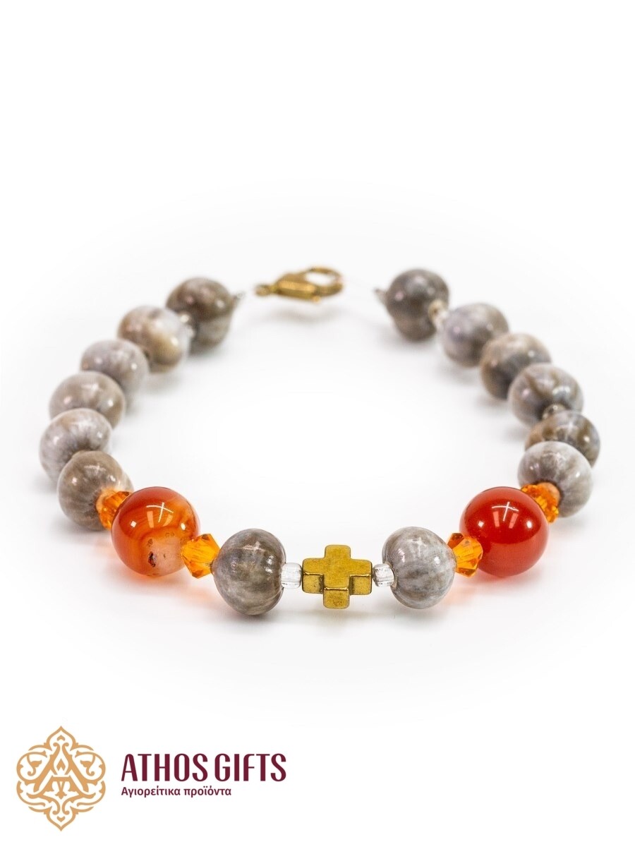 Tears of Virgin Mary and red agate bracelet