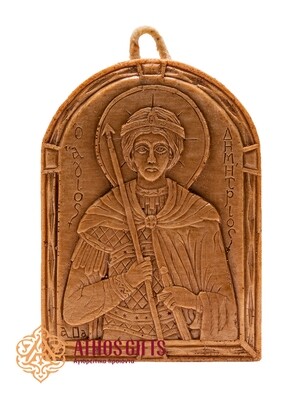 Saint Demetrius beeswax icon