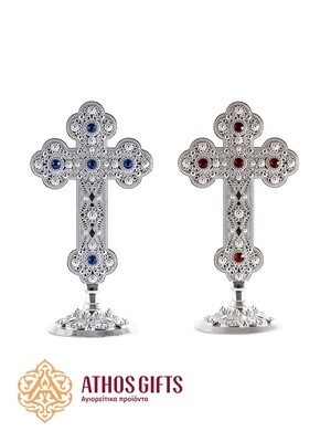 Double-sided metal table cross 16 cm