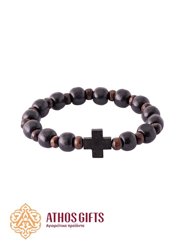Handmade wooden bracelet with cross