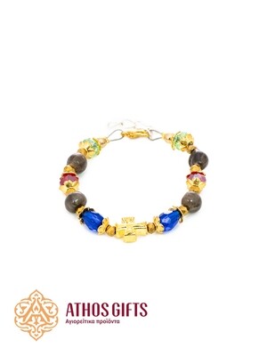 Tears of Virgin Mary kids bracelet with seed beads, Color: Red, dark blue, green, 16 cm