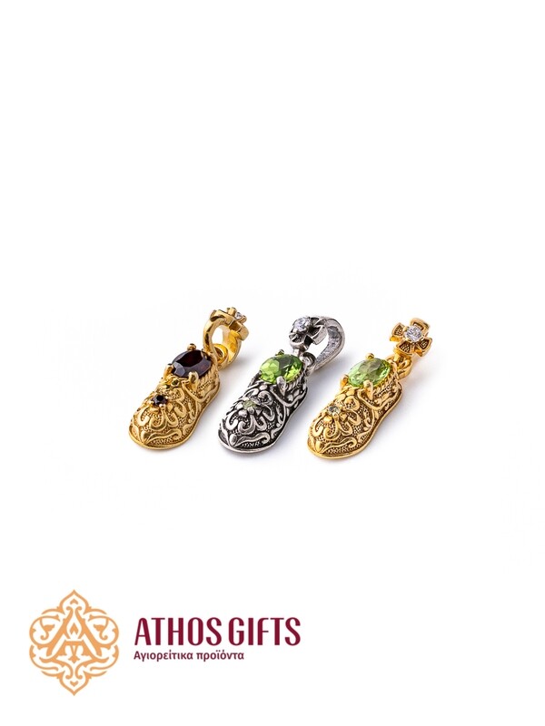 Shoe of St. Spyridon silver pendant 2 cm