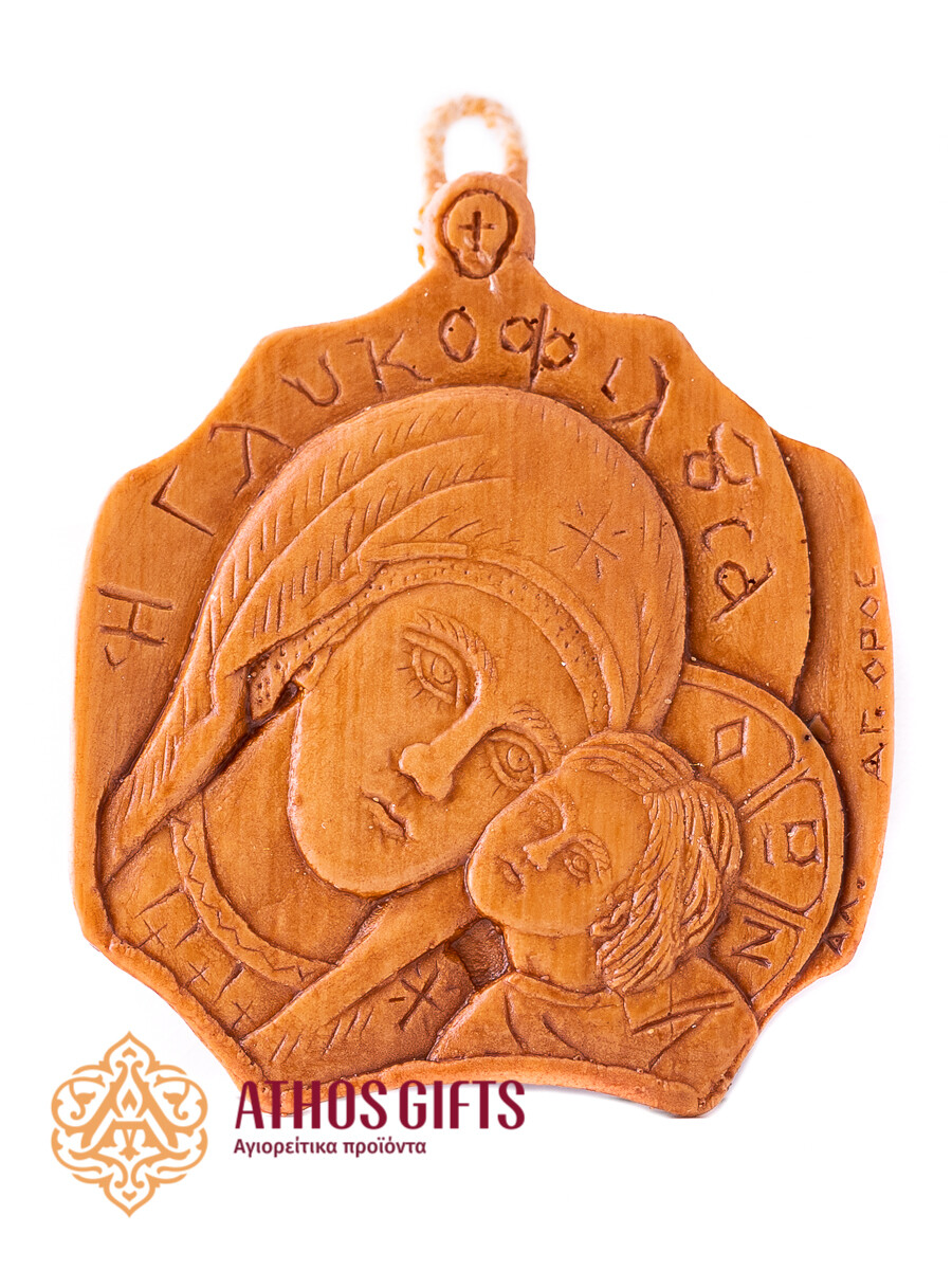 Mother of God Glykofilloussa beeswax icon