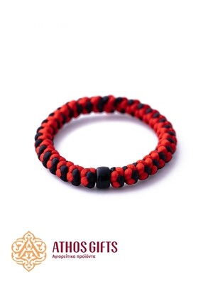 Handmade braided two-tone bracelet, Color: Black, red