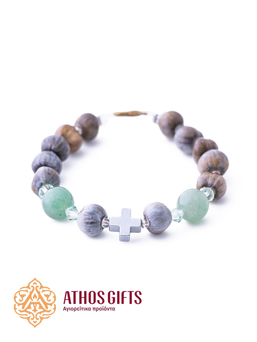 Tears of Virgin Mary and green agate bracelet