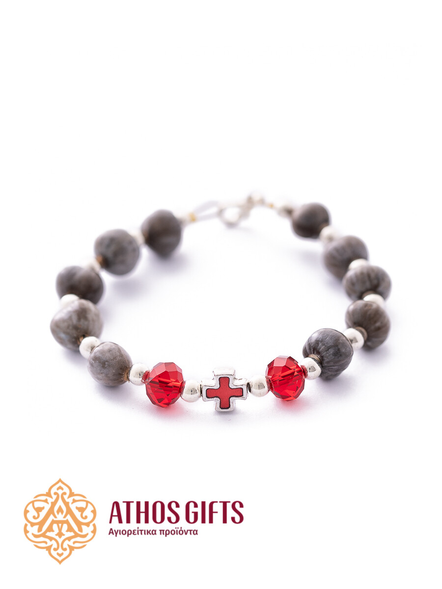 Tears of Virgin Mary bracelet with seed beads, Color: Red