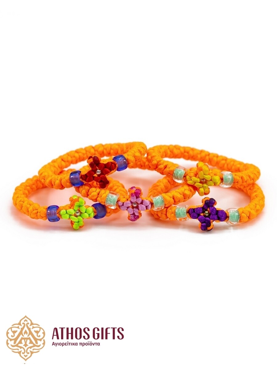 Handmade braided kids bracelet with cross