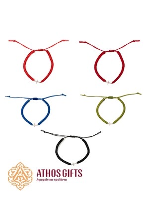 Braided bracelet with silver cross