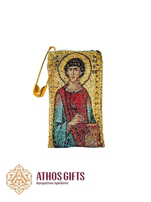 St. Panteleimon fabric amulet