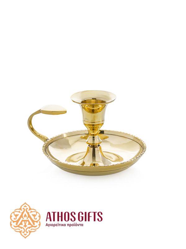 Gold Colored Metal Chamberstick