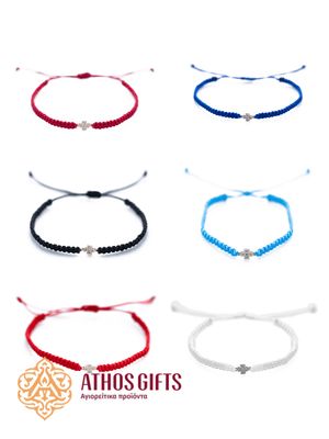Braided Bracelet with Silver Cross