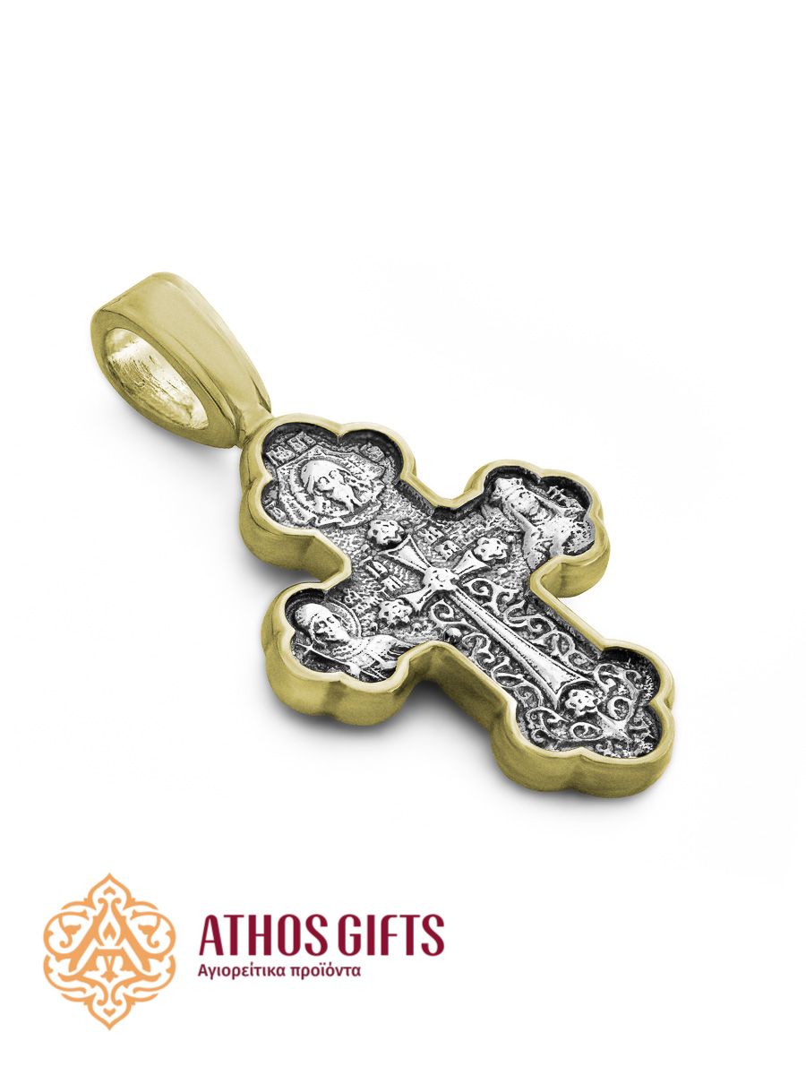 Sterling silver cross with icon 3,7 cm