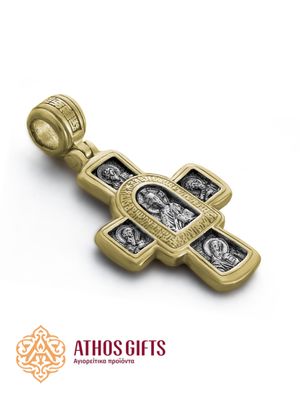 Sterling silver cross with icon 3,7 cm