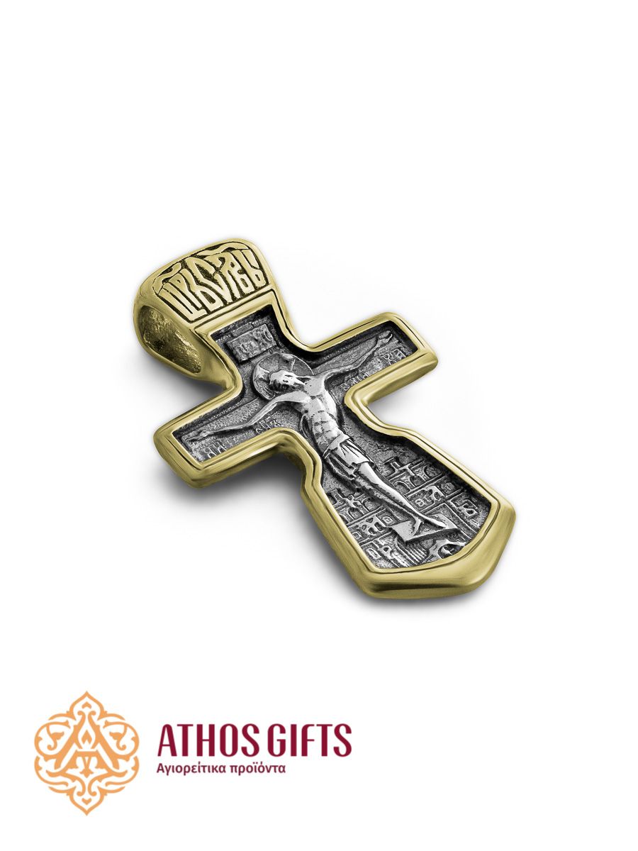 Sterling silver cross with icon 2,9 cm