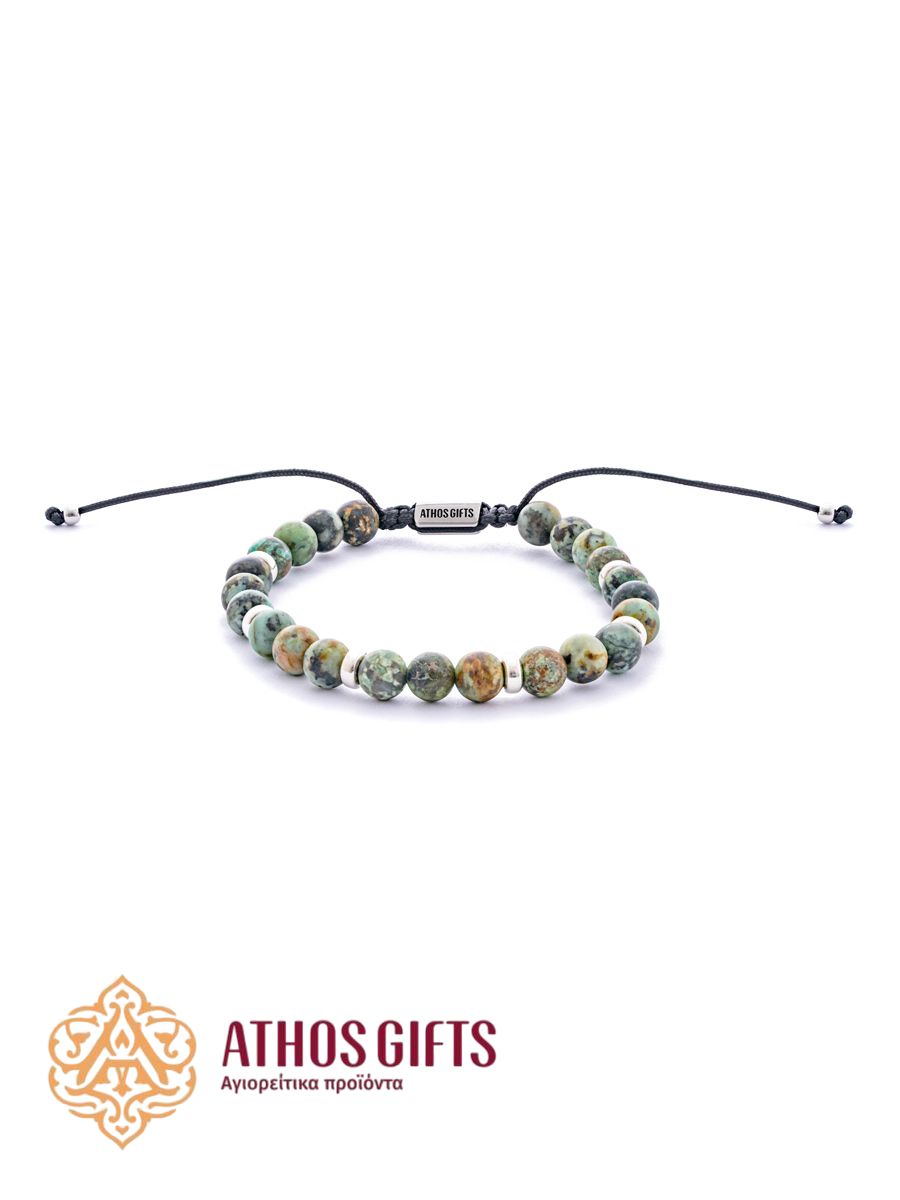 African Turquoise Bracelet with Silver