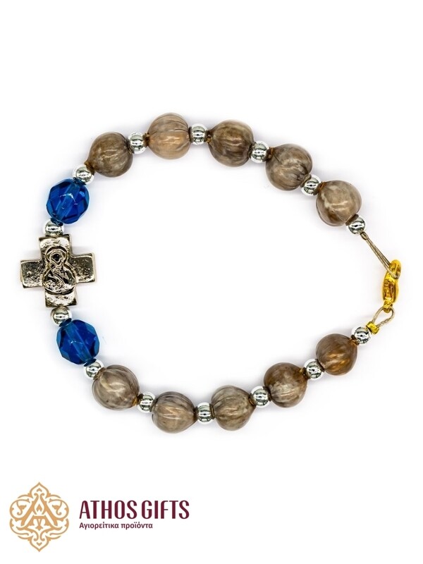 “Tears of the Mother of God” bracelet with blue seed beads